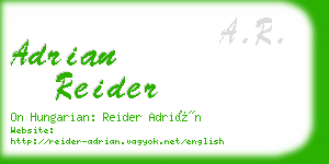 adrian reider business card